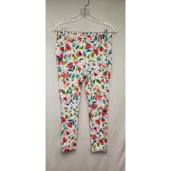 Time and Tru Jegging Capri Women's White Floral Small 4-6 - Picture 3 of 8